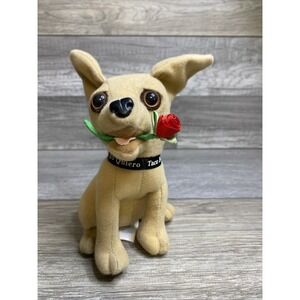 Yo Quiero Taco Bell Chihuahua Dog with Rose Plush Toy Vintage